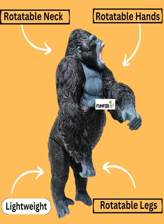 FUNFOB Gorilla King Kong Toys Action Figure Toy Height- 18cm PVC Plastic Material | Gorilla Black - Image 4